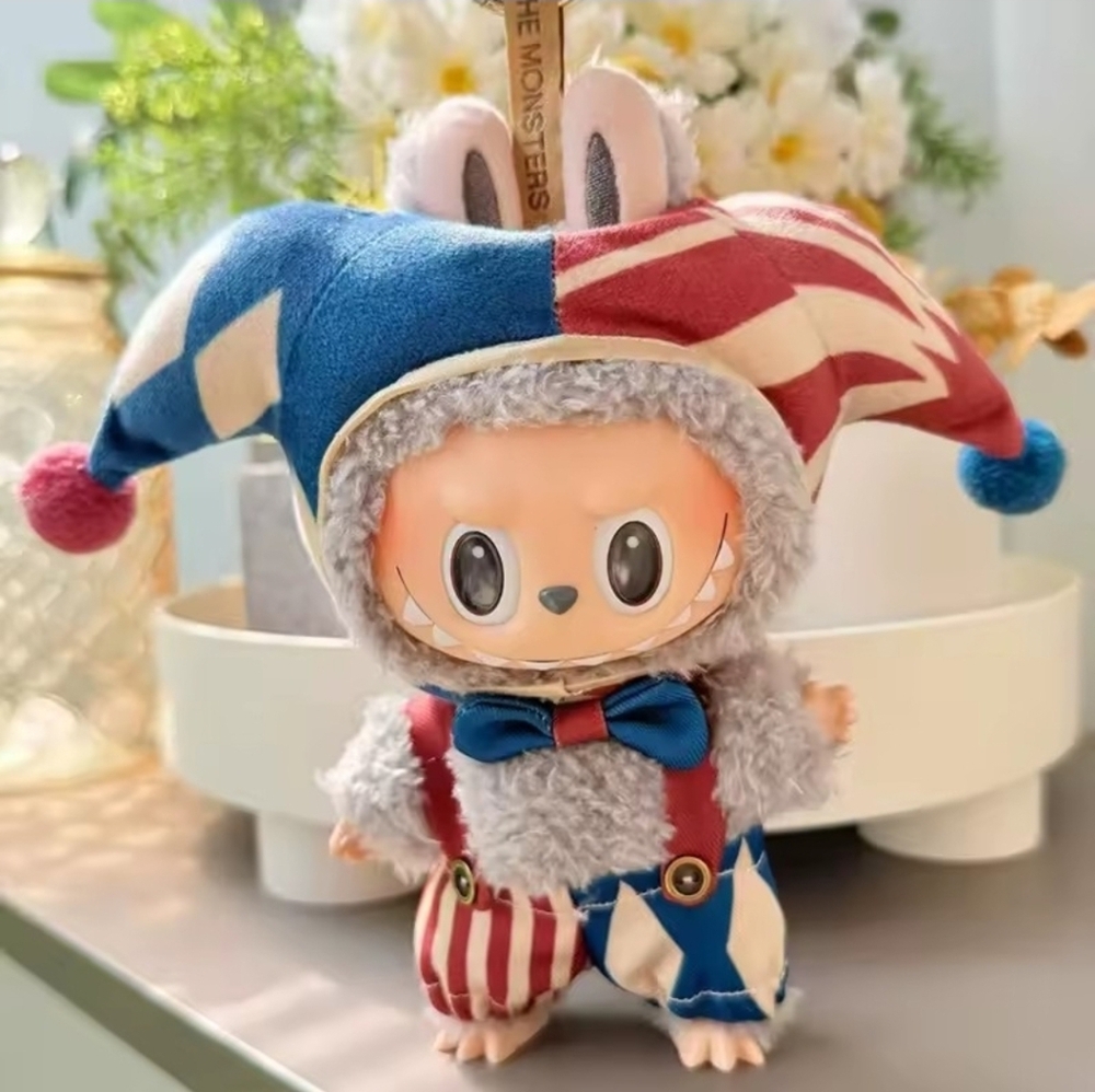 New Authentic Sesame Bean Labubu with Why So Serious Joker Clown Jester Outfit